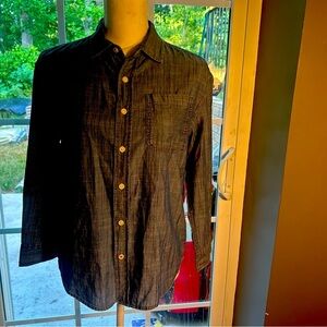 THERE ABOUTS Women's Blue Chambray Button Up Shirt Size M 10H/12H